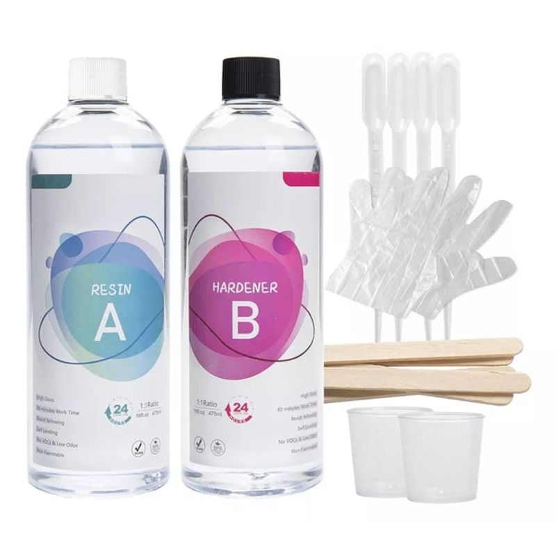 GENERICO - Resina Epóxica 1:1 para Manualidades y Artesanías - 1 Litro