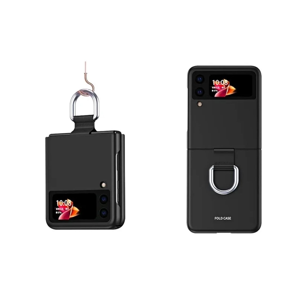 KUANGYE - Carcasa Con Anillo Para Samsung Galaxy Z Flip 3 Tpu Rigido