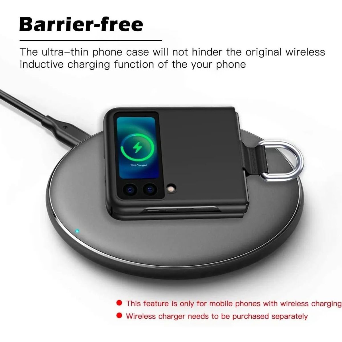 KUANGYE - Carcasa Con Anillo Para Samsung Galaxy Z Flip 3 Tpu Rigido