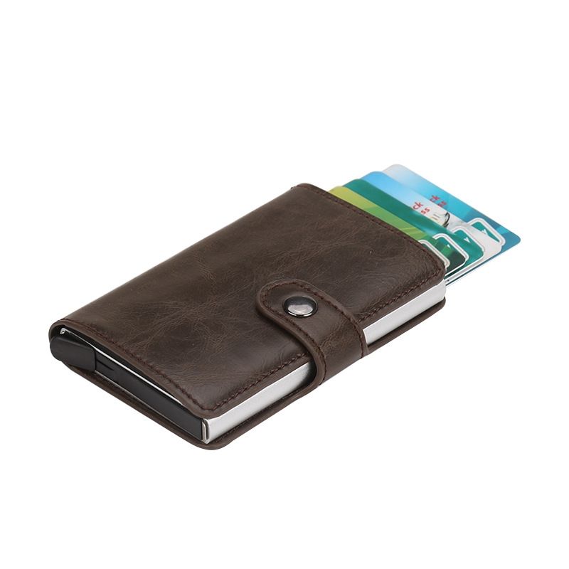 KUANGYE - Billetera Tarjetero Cuero Pu Minimalista Hombre Mujer