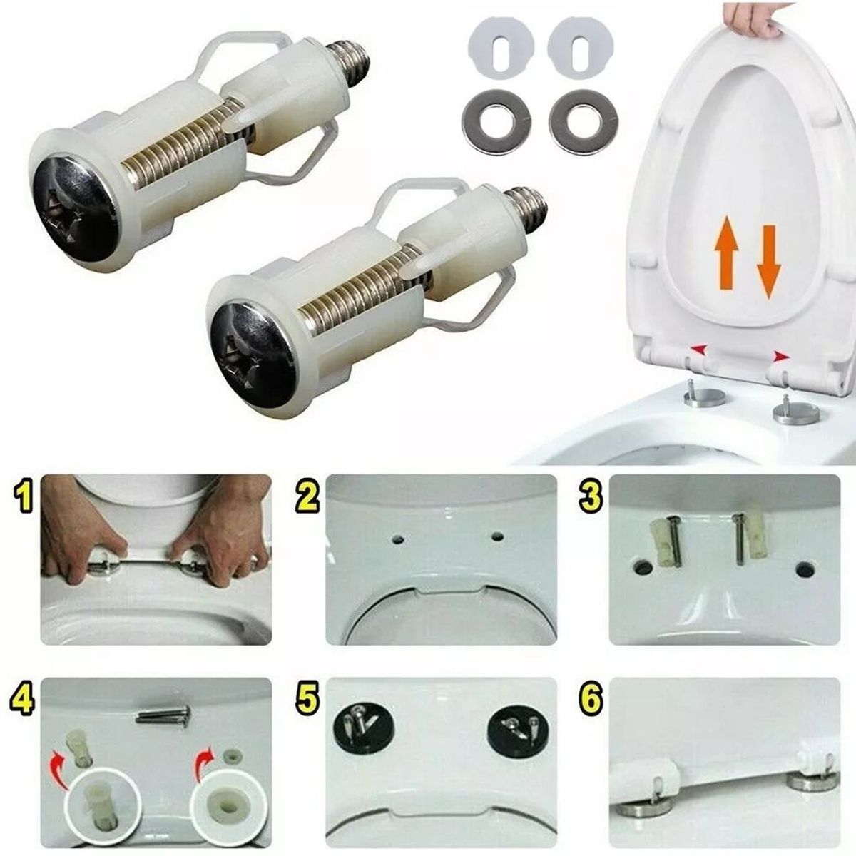 KUANGYE - Juego 1 Par De Tornillos Asiento Inodoro