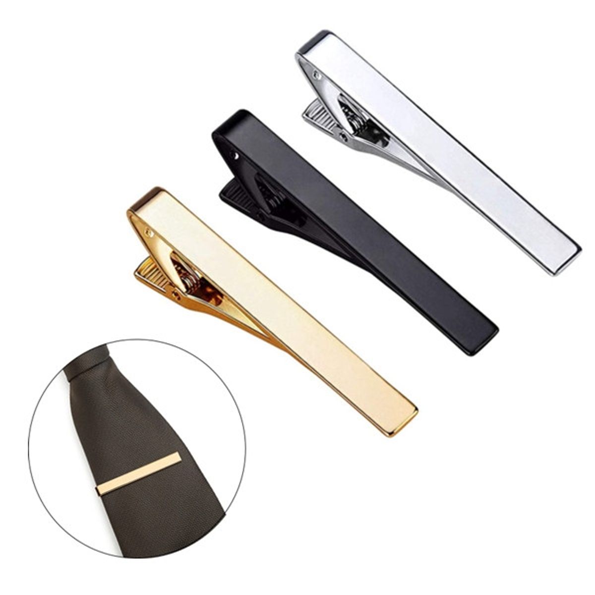 KUANGYE - Pisa Corbata Clip De Corbata Paquete 3 Elegante Metálico