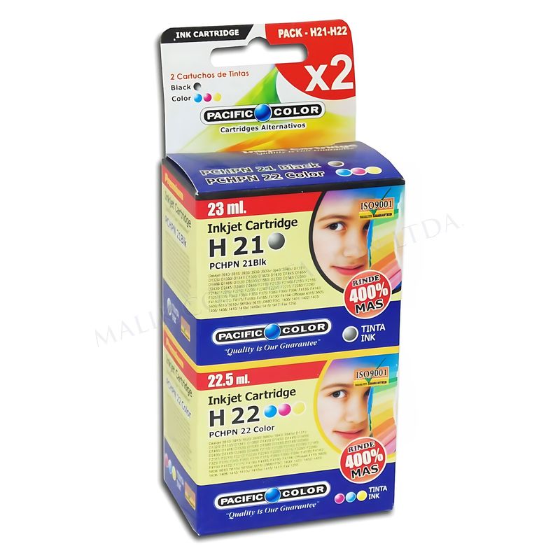 PACIFIC - PACK 2 CARTRIDGE HP22XL/HP21XL PARA HP DESKJET F2280