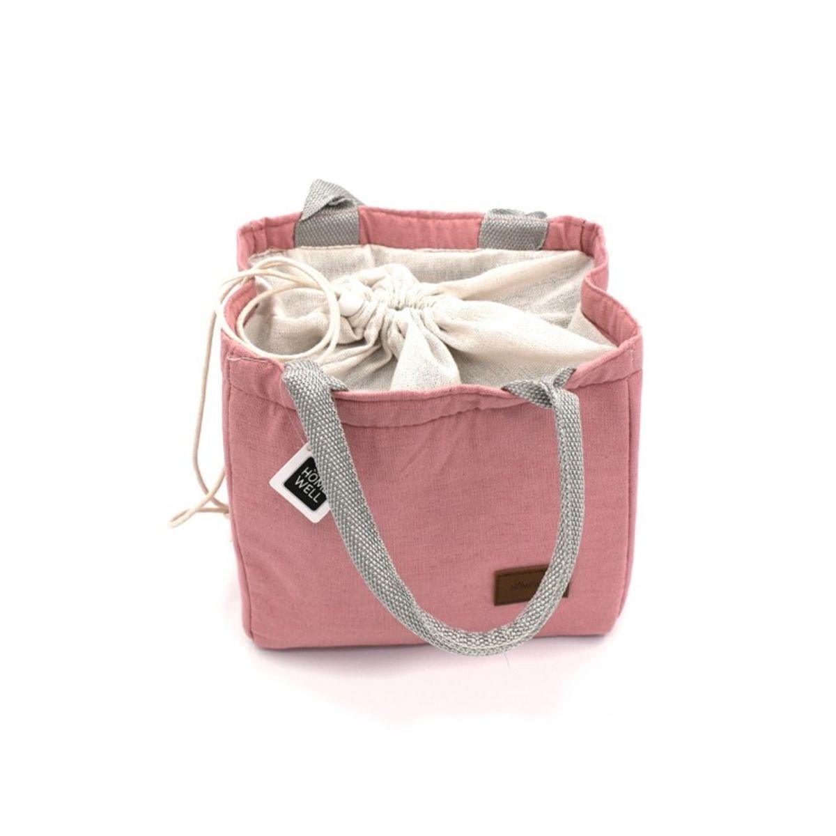 HOMEWELL - Lonchera - cooler tela rosado 21x20x13cm