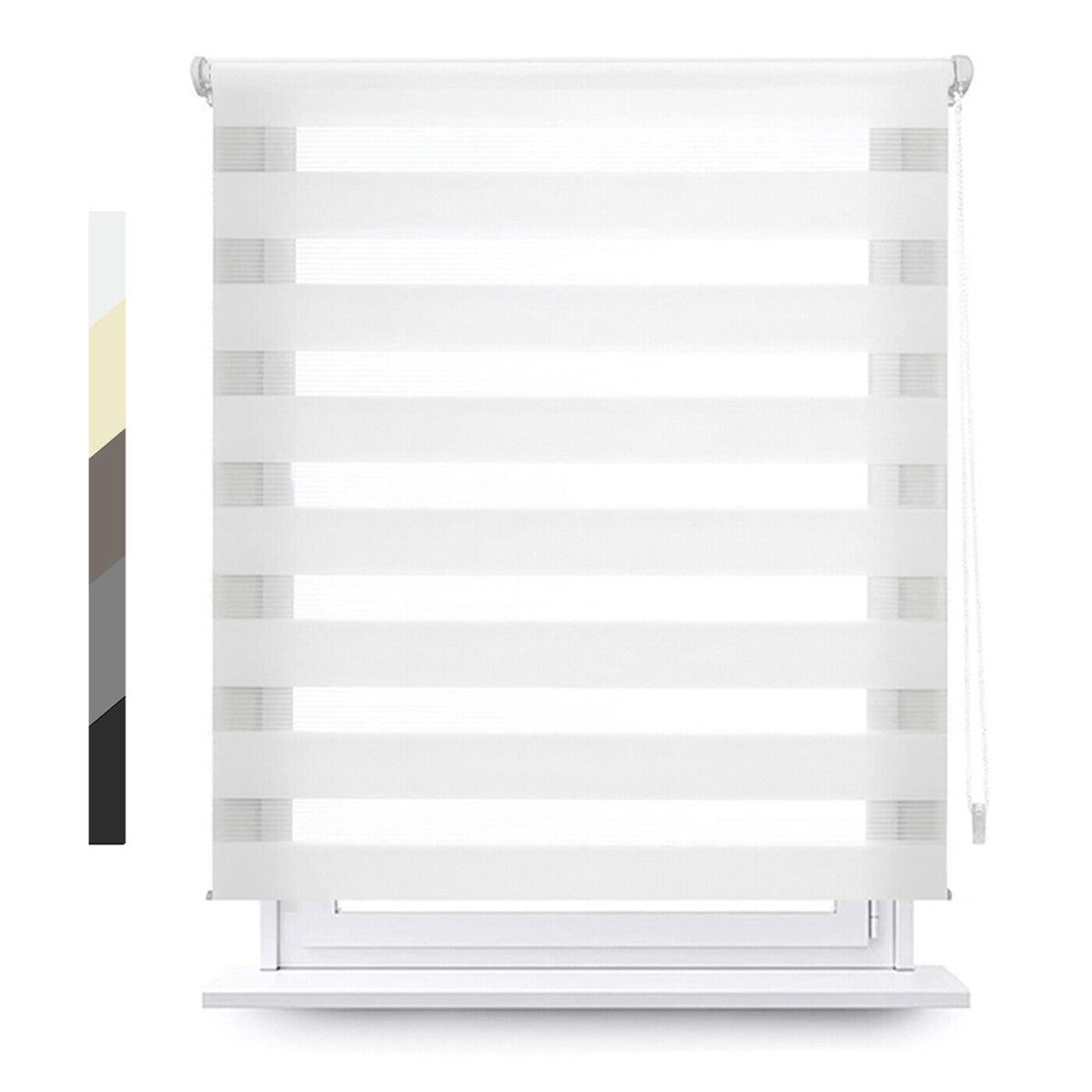 GENERICO - CORTINA ROLLER DUO/ DIA Y NOCHE  COLOR BLANCO 80X200 CM…