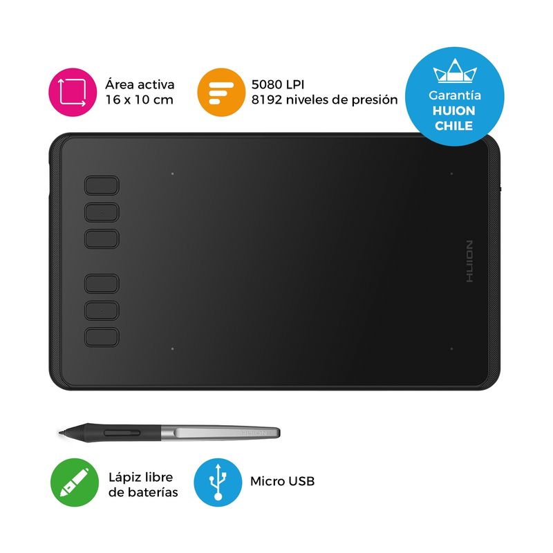 HUION - Tableta Gráfica Huion Inspiroy H640P