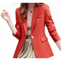 BLWOENS - Chaqueta de Poliéster casual para mujeres- Rojo