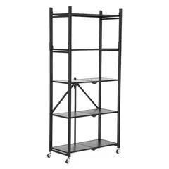 AUTORODEC - Estante plegable de 34x72x157cm 5 niveles c/ruedas