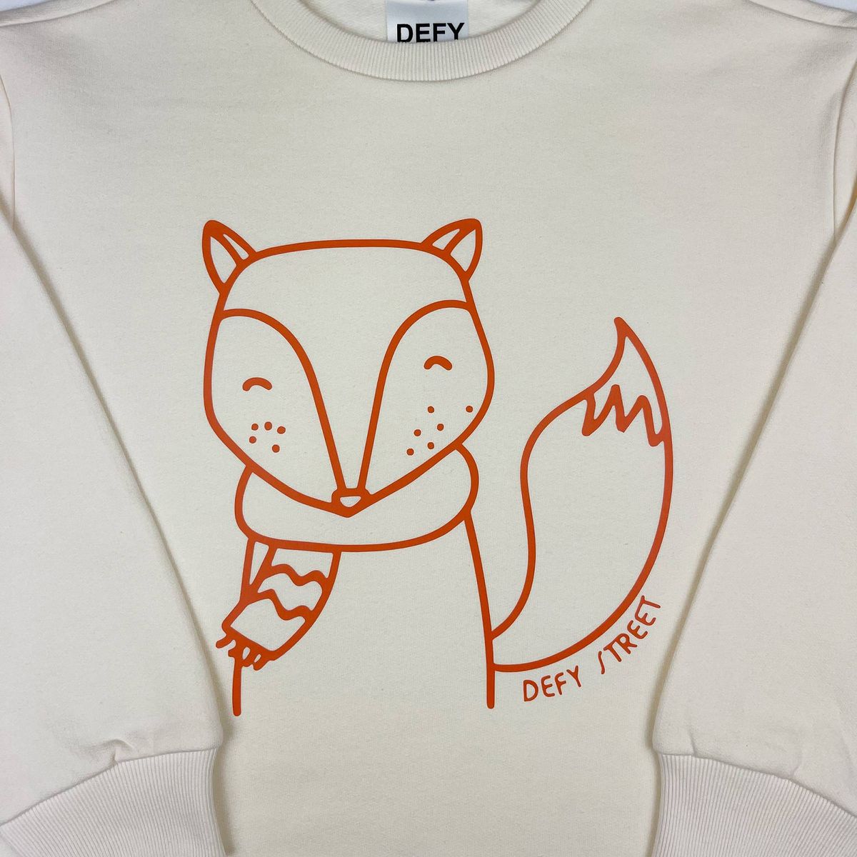 DEFY STREET - Poleron niños cuello redondo color beige con estampado