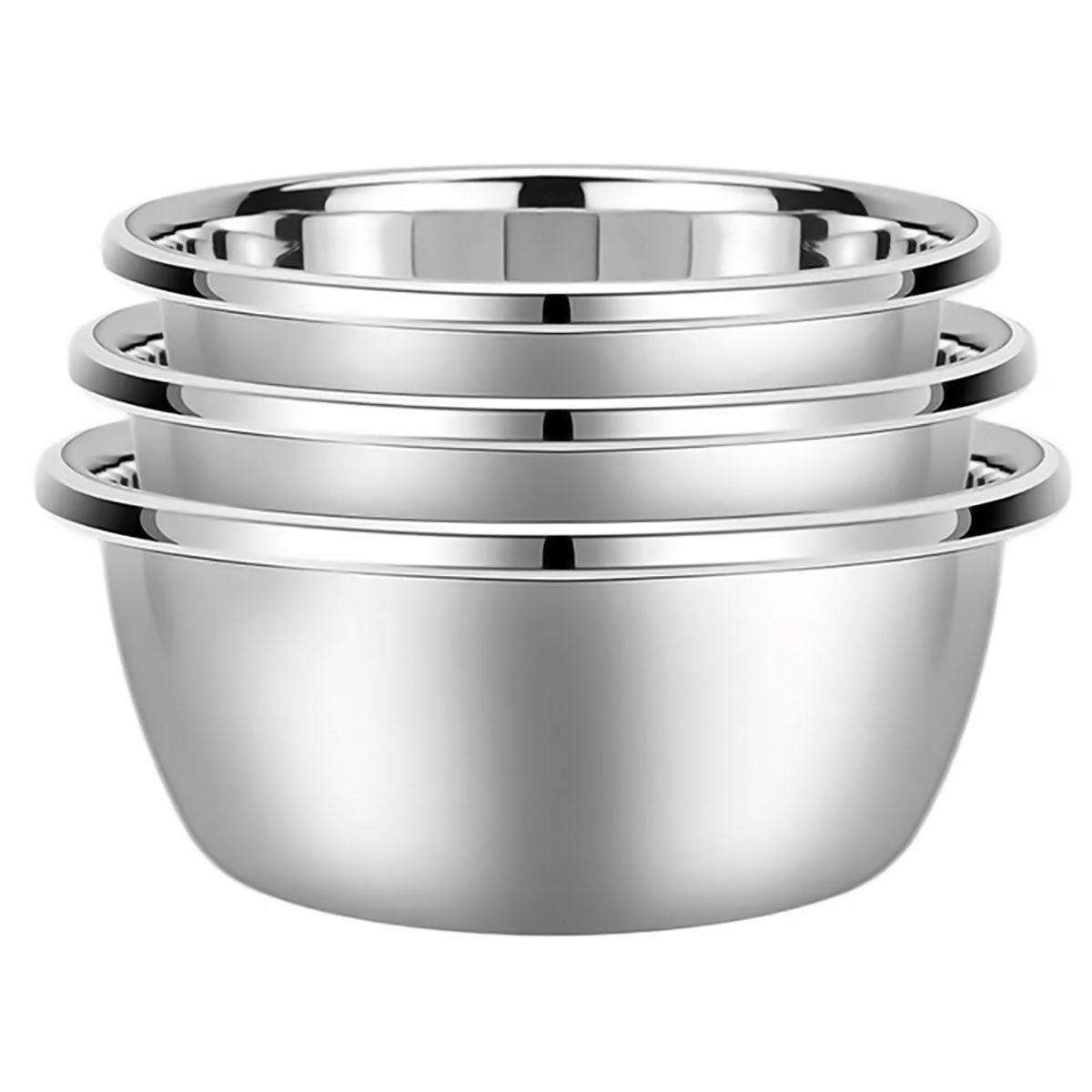 GENERICO - Bowl Cocina Reposteria Ensalada Acero Pack X 3