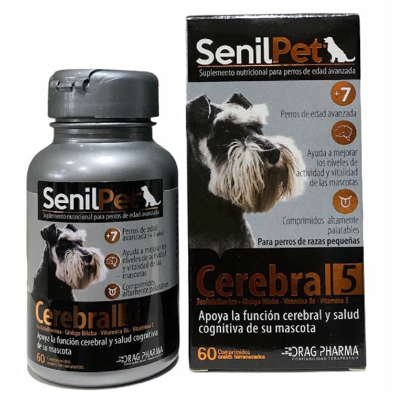 DRAG PHARMA - Senilpet Cerebral 5 Perro Raza Pequeña Edad Avanzada 60 comp DRAG PHARMA