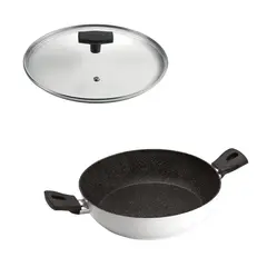 GHIDINI - SET Wok 2 Asas 24cm Antiadherente con Tapa Daily