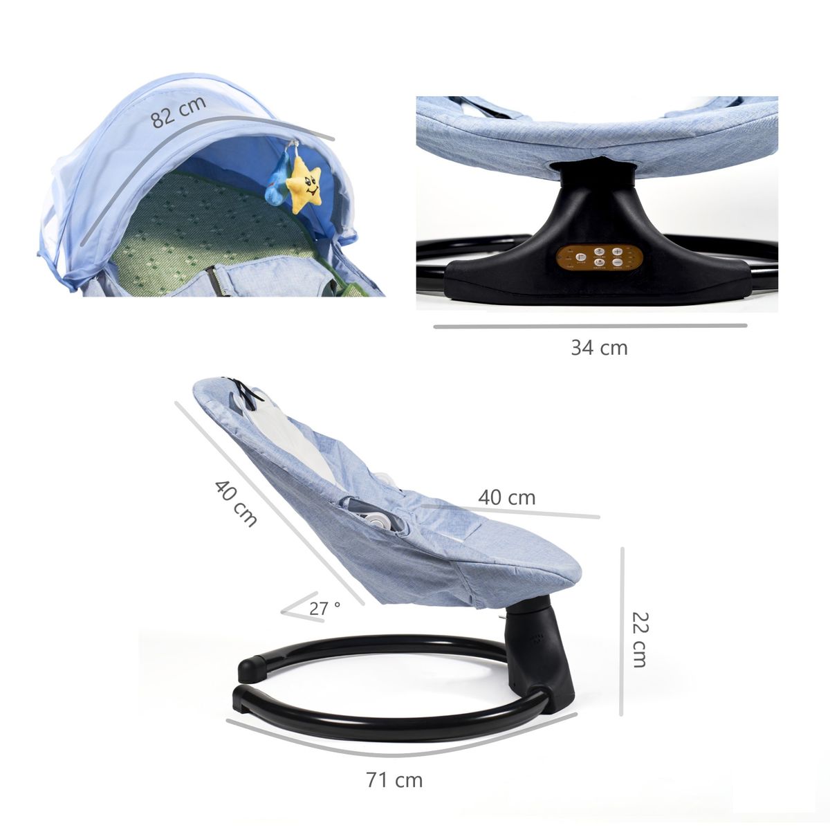 MUNDO ONLINE - Silla Cuna Mecedora Bebe Musical Automatica Inteligente