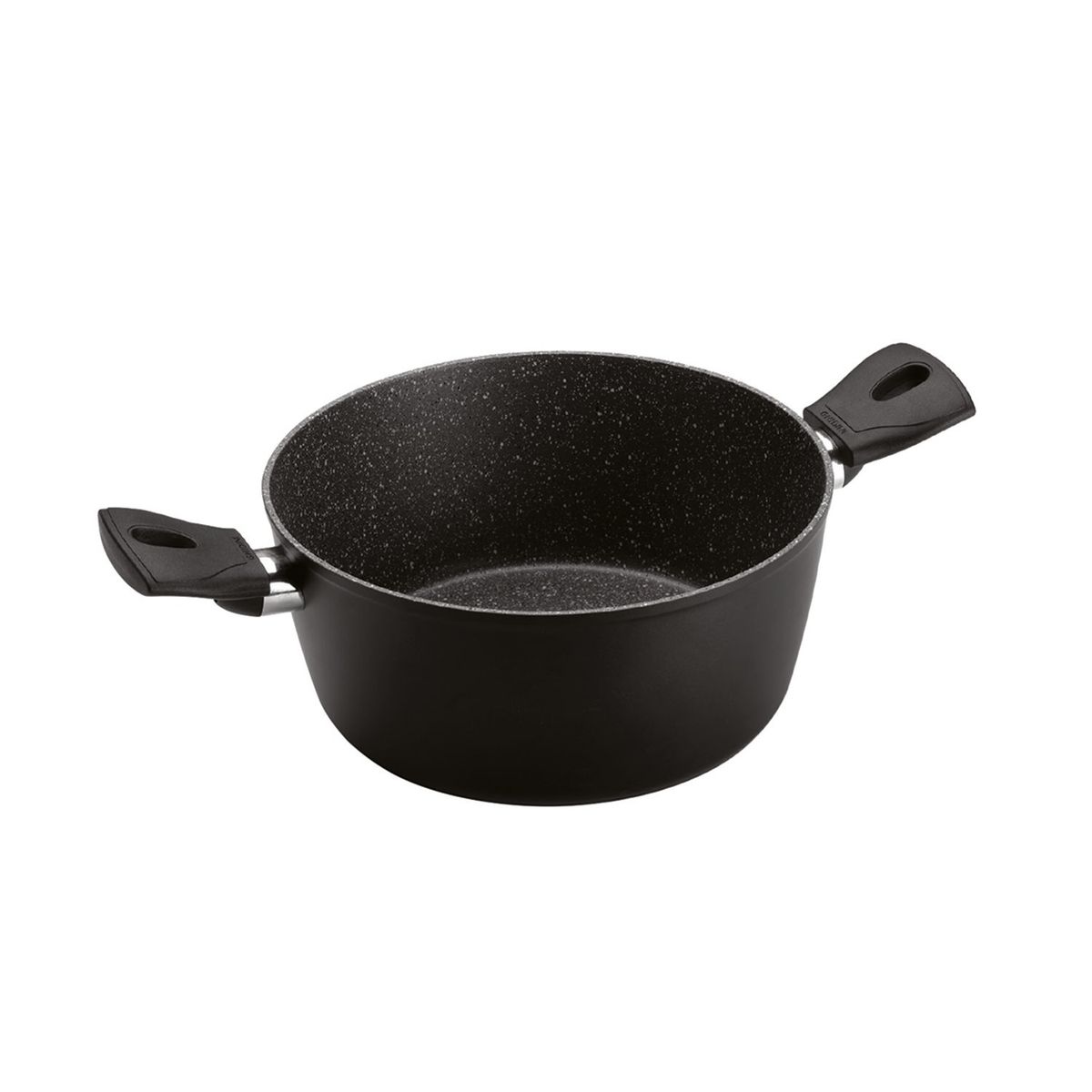 GHIDINI - SET Olla 2 Asas 24cm  Antiadherente Negro con Tapa Daily