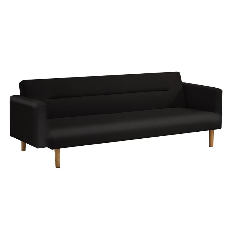 KLIK - Futón Sofá Cama 3 cuerpos Sara - Ecocuero Negro