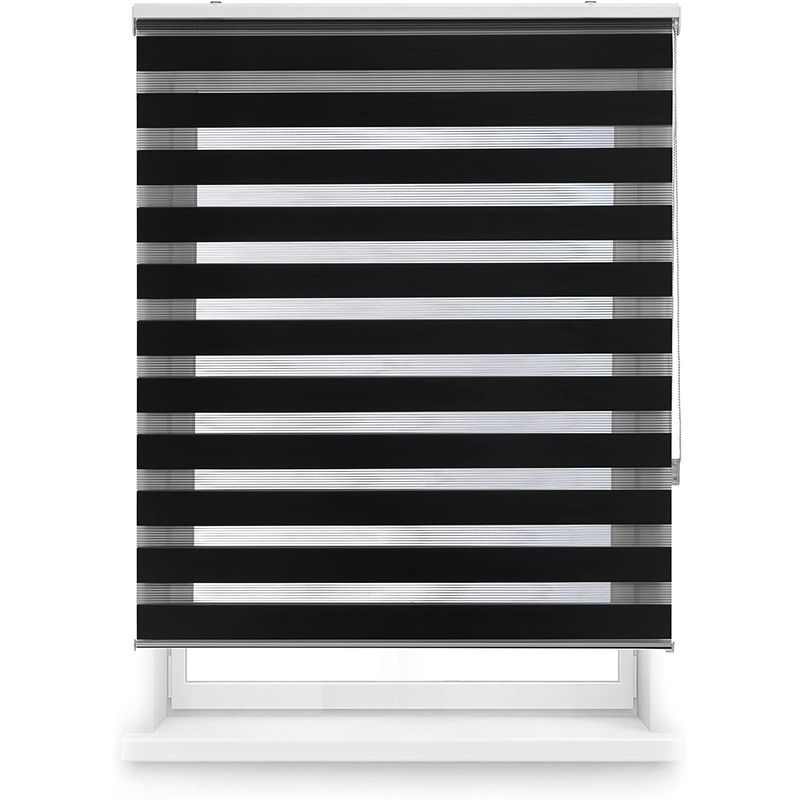 GENERICO - CORTINA ROLLER DUO/ DIA Y NOCHE  COLOR NEGRO 80X200 CM…