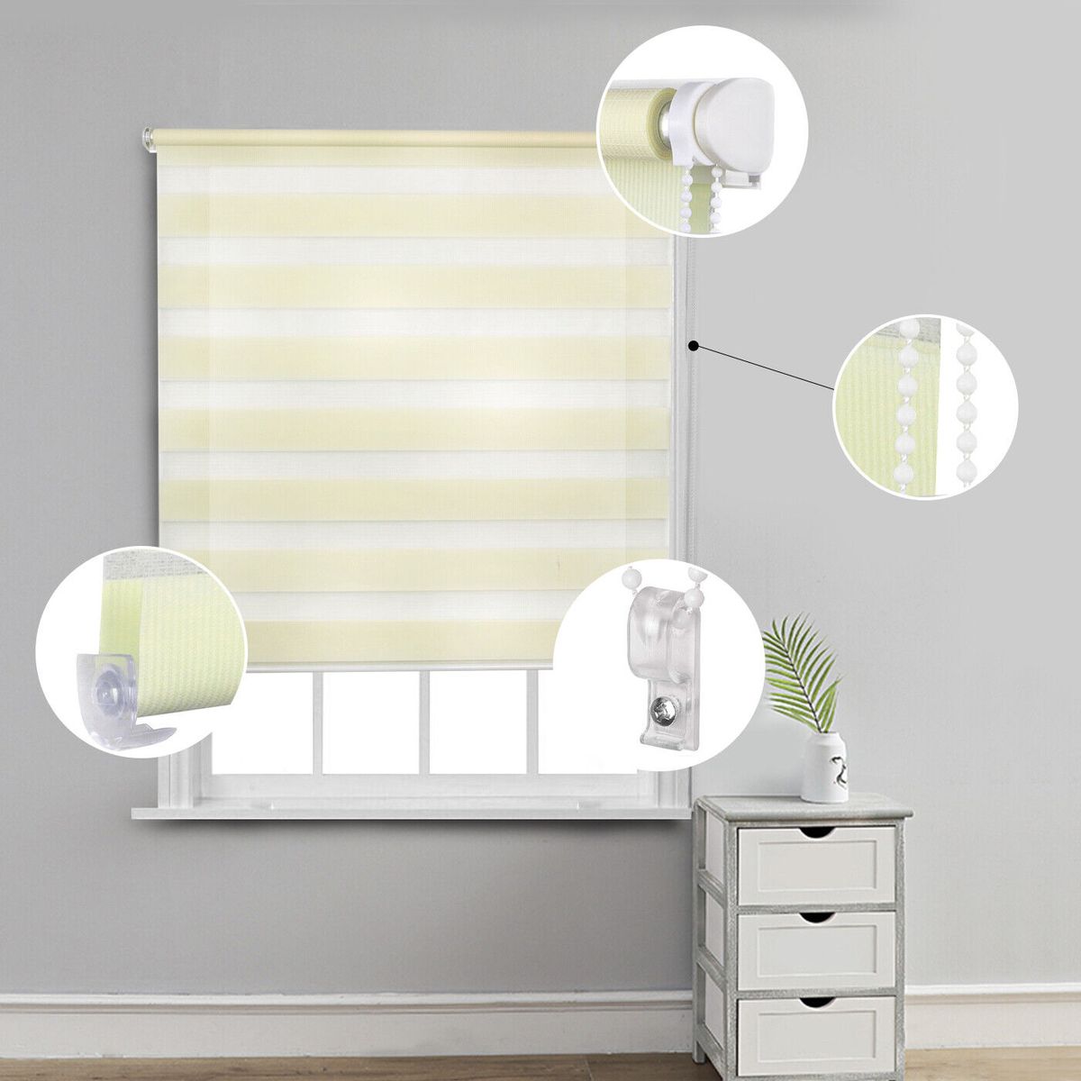 GENERICO - CORTINA ROLLER DUO DIA Y NOCHE COLOR BEIGE 80X200 CM…