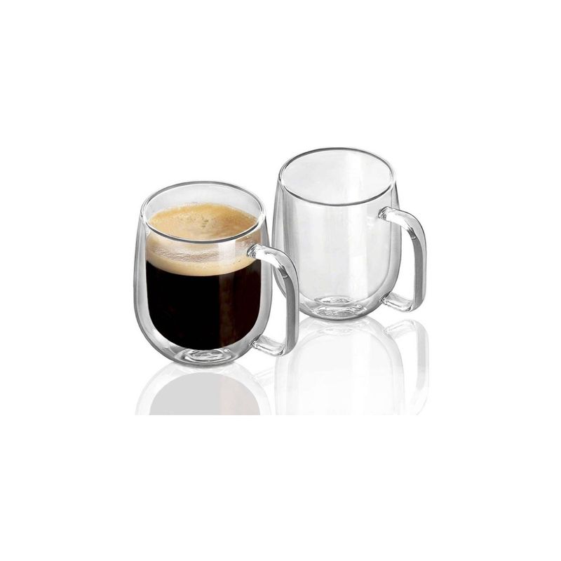 GENERICO - Pack 2 Tazas Doble Pared Vidrio 250ml Cafe Te Capuccino