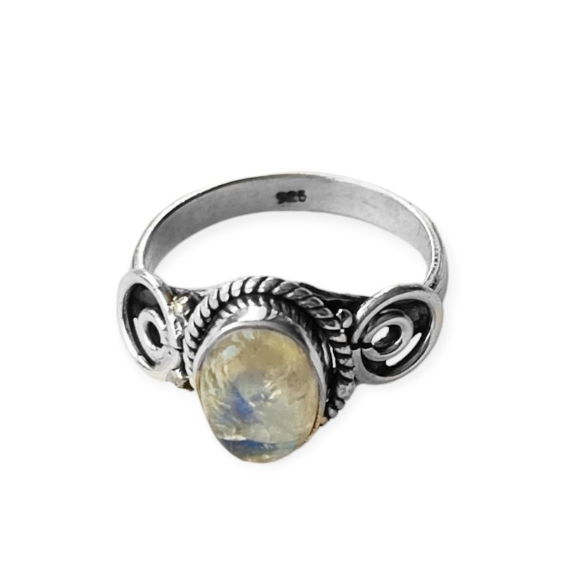 ANDREA COGGIOLA JOYAS - Anillo Piedra Luna Plata Fina 925