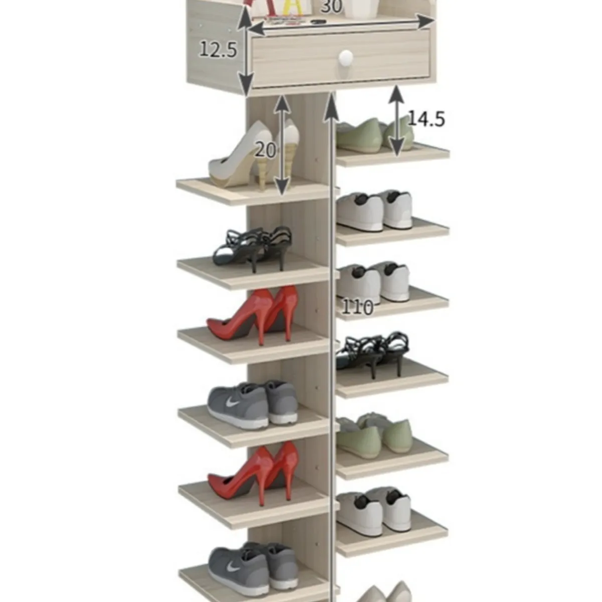 HOMER DESIGN - Zapatero Organizador Estante Zapatos 14 Pcs Hall Armario 20230117