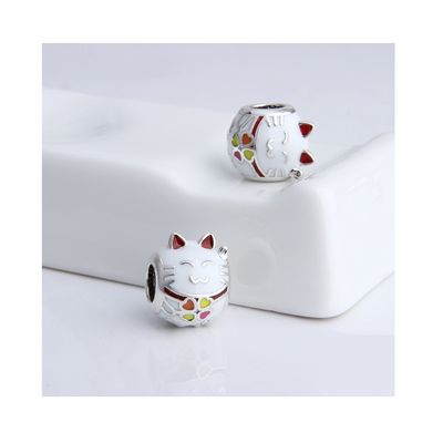 Imagen 2 del producto Charm Gato Blanco de la Suerte en Plata Fina 925