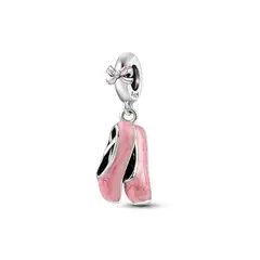 SILVER HEART - Charm Zapatillas de Ballet en Plata Fina 925