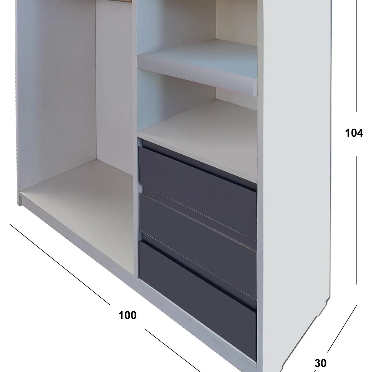 DECORACION CREATIVA - Mini Closet Minimal Grafito X 3 Montessori…