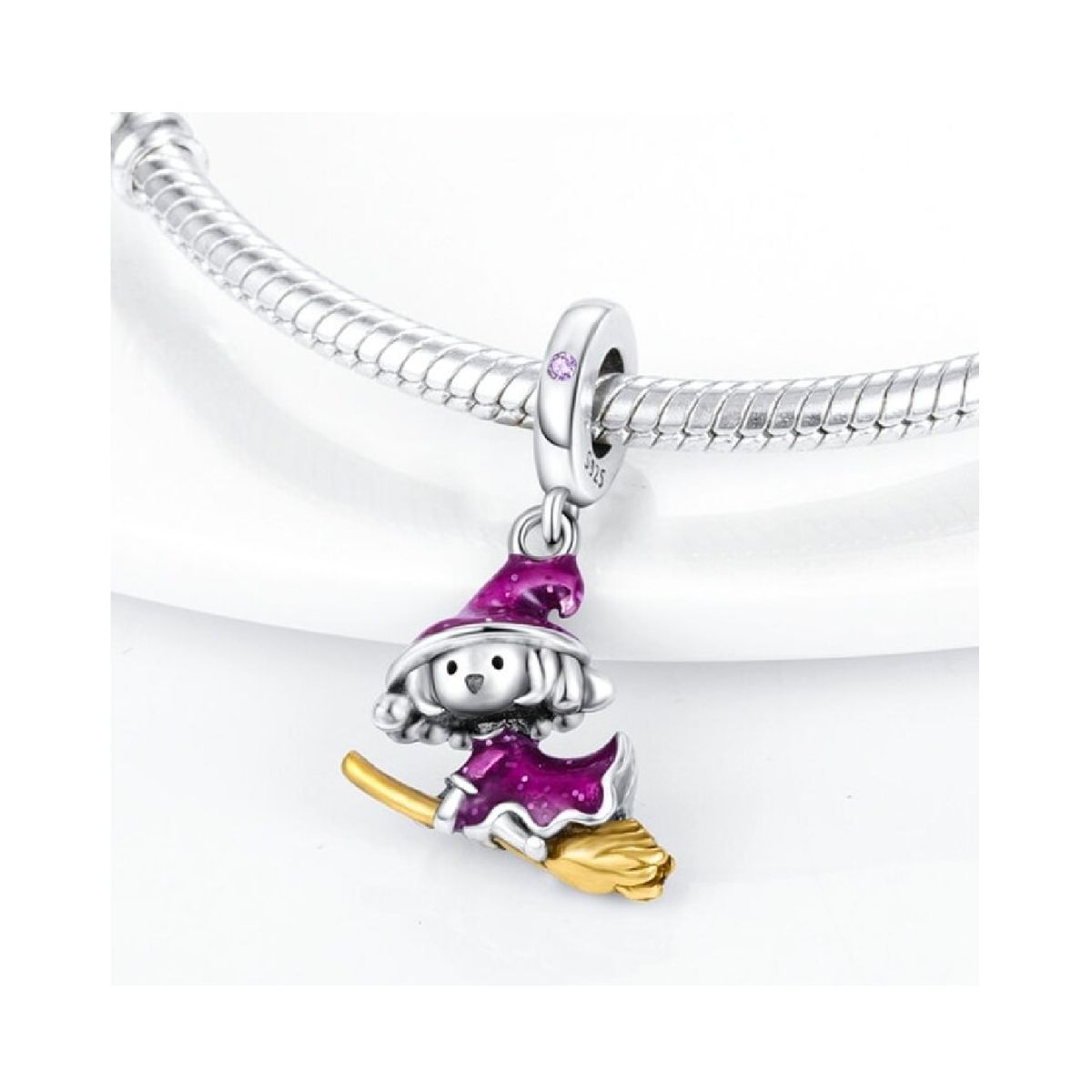 SILVER HEART - Charm Brujita Voladora en Plata Fina 925 SILVER HEART