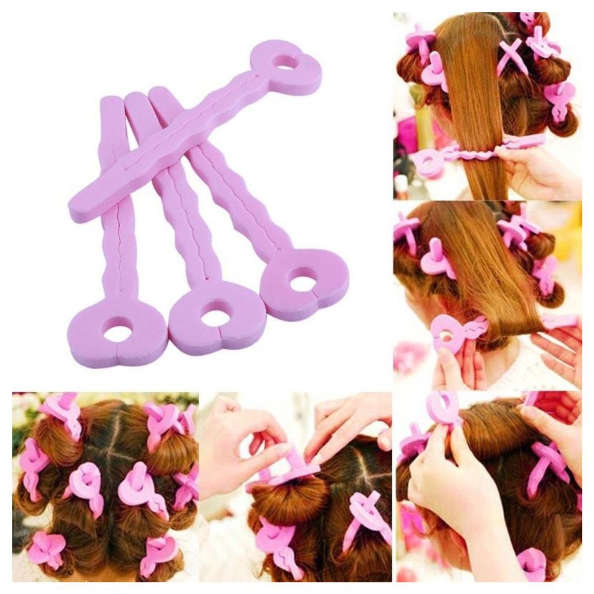 GENERICO - Set de 12 rodillos de esponja goma eva para hacer rulos en el cabello