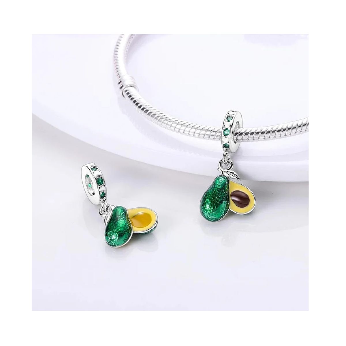 SILVER HEART - Charm Palta Aguacate en Plata Fina 925 SILVER HEART
