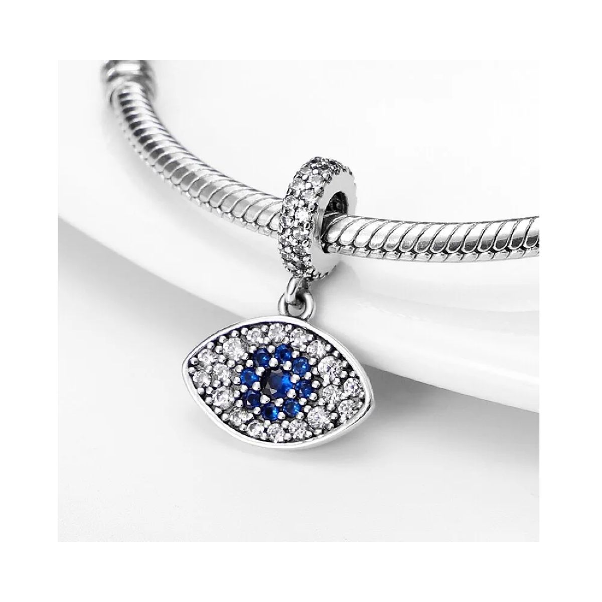 SILVER HEART - Charm Ojo Turco de Protección en Plata Fina 925 SILVER HEART