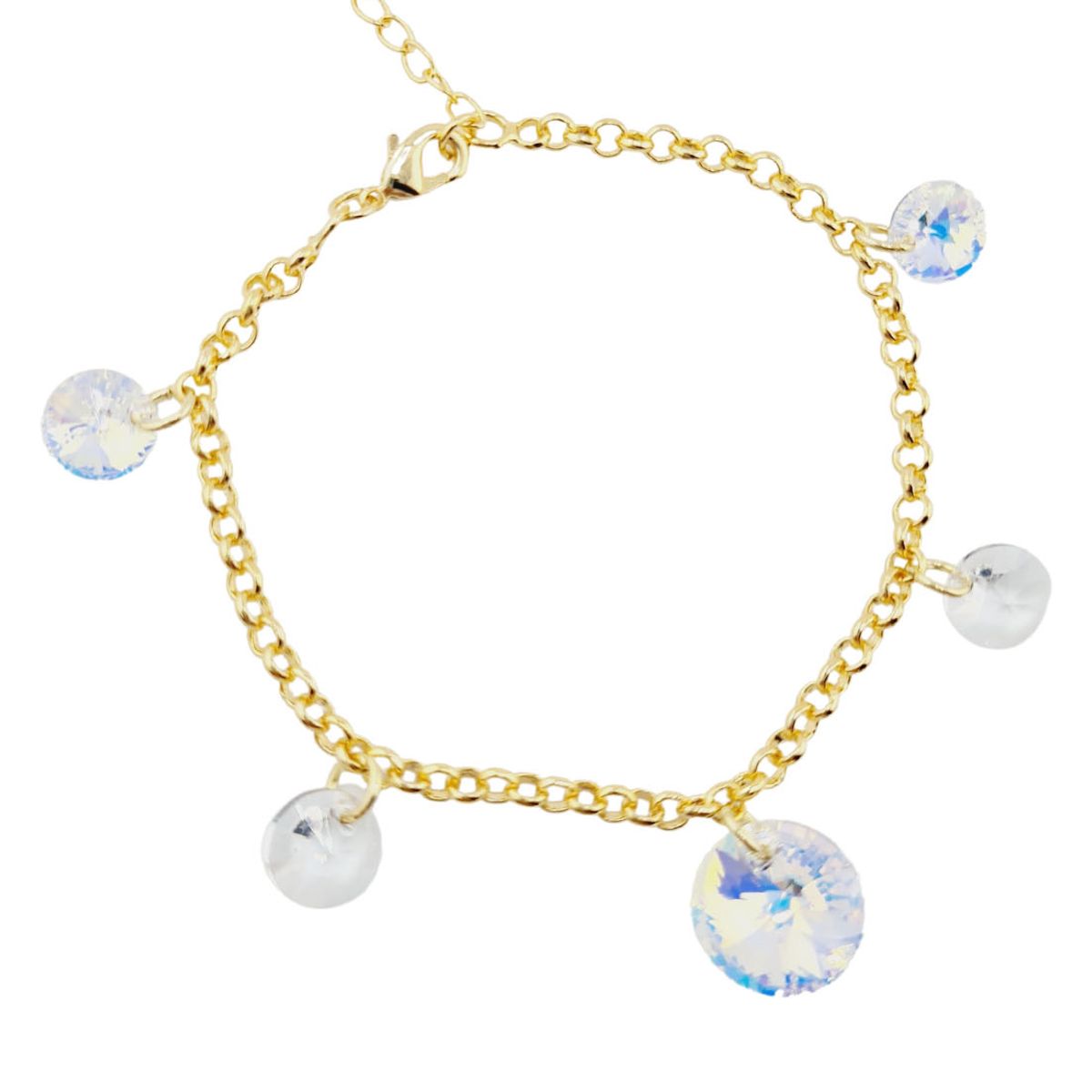 JOYAS MONTERO - Pulsera Nepal Gold 24K creado con cristales de Swarovski® Aurora Boreal