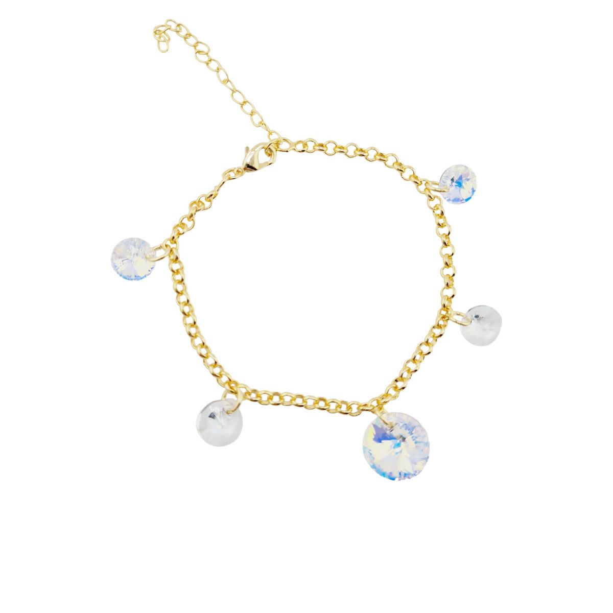JOYAS MONTERO - Pulsera Nepal Gold 24K creado con cristales de Swarovski® Aurora Boreal