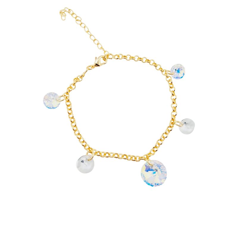 JOYAS MONTERO - Pulsera Nepal Gold Baño de Oro 24k Cristal Genuino Aurora Boreal