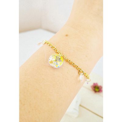 Imagen 2 del producto Pulsera Nepal Gold 24K creado con cristales de Swarovski® Aurora Boreal