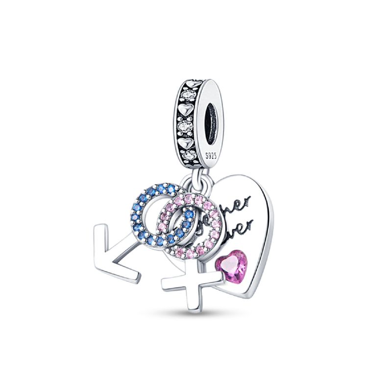 SILVER HEART - Charm Corazón Siempre Juntos en Plata Fina 925 SILVER HEART