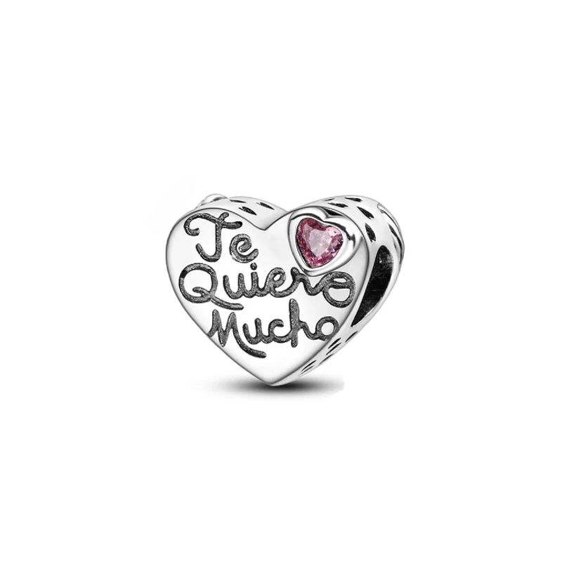 SILVER HEART - Charm Corazón Te Quiero Mucho en Plata Fina 925 SILVER HEART