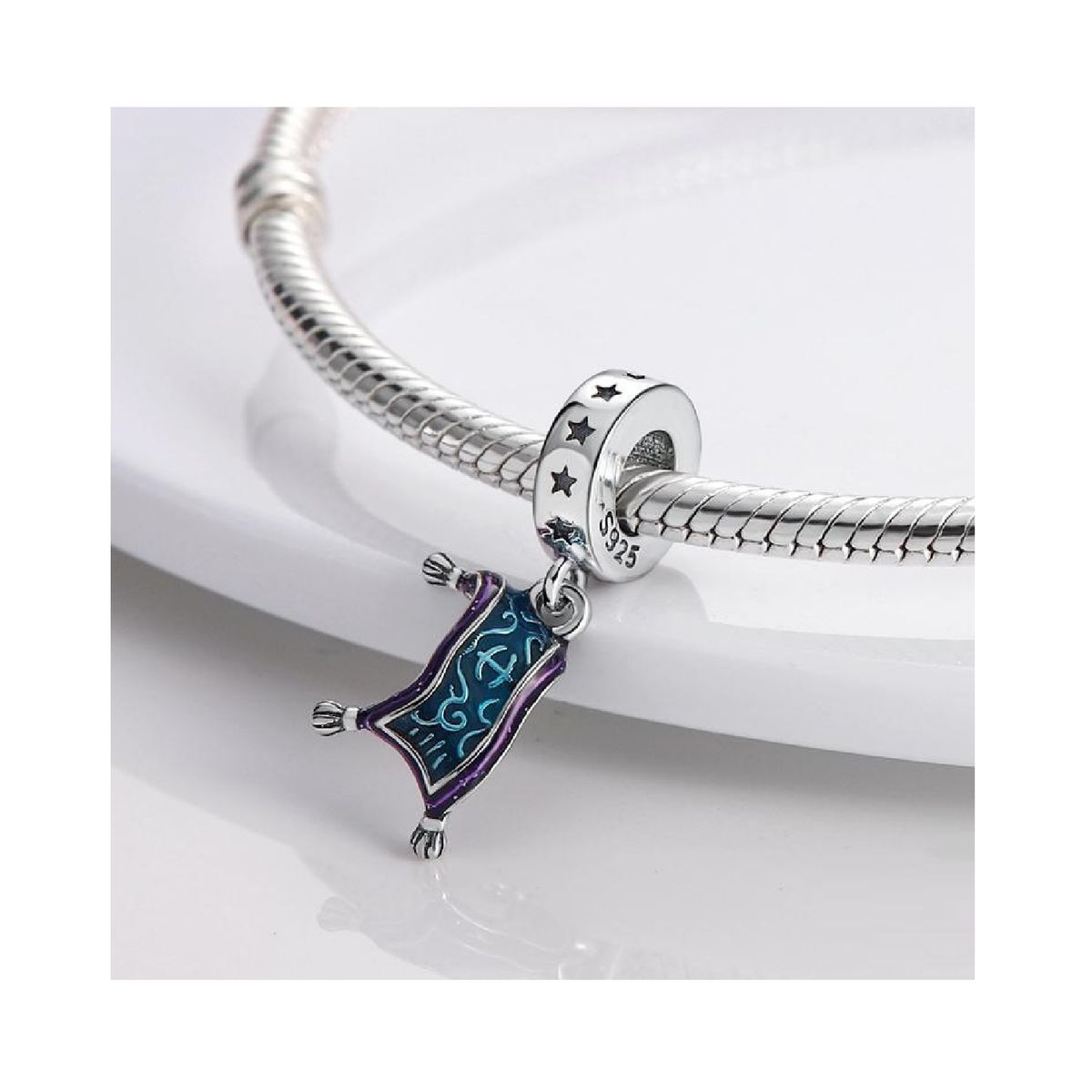 SILVER HEART - Charm Alfombra Mágica Voladora en Plata Fina 925 SILVER HEART