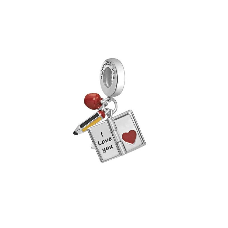 SILVER HEART - Charm Triple Amor a Profesora en Plata Fina 925 SILVER HEART