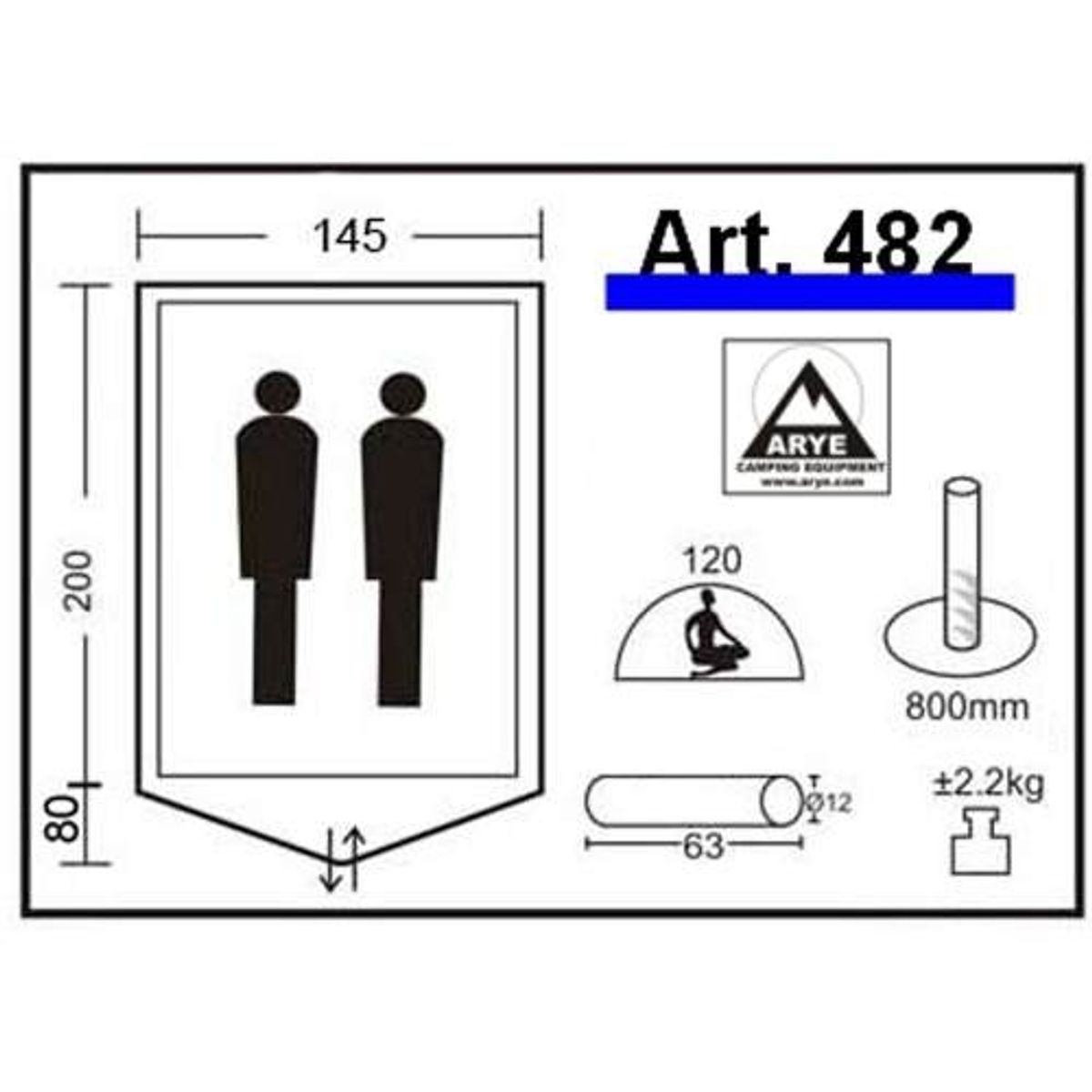 LUMAX - Carpa Iglu Techo Arye Para 2 Personas Metinca