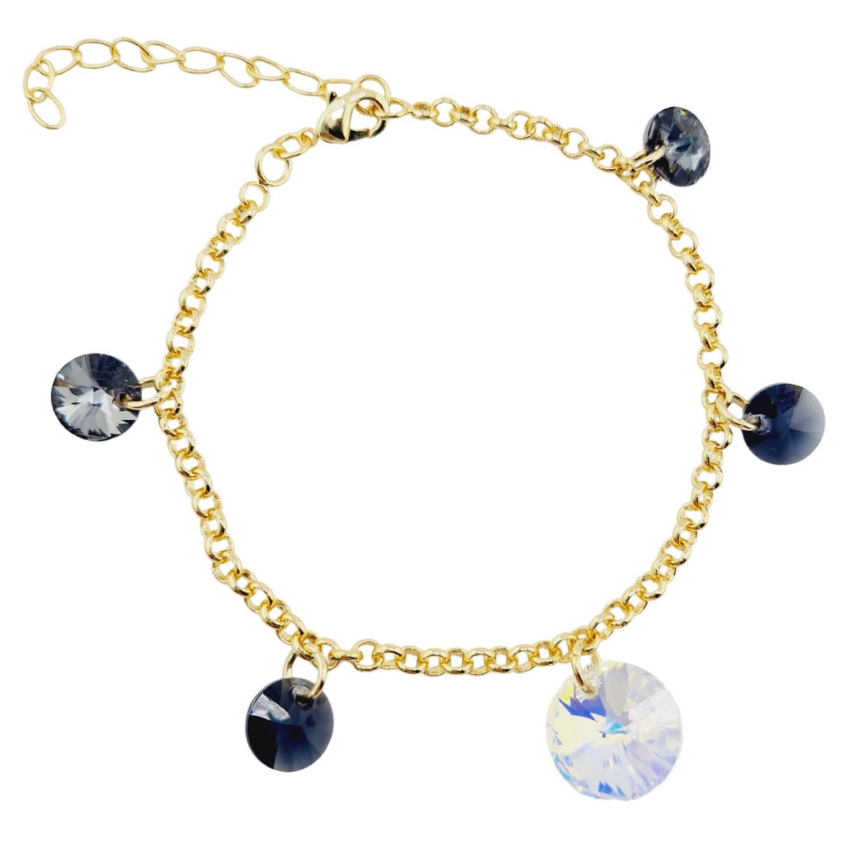 JOYAS MONTERO - Pulsera Nepal Gold 24k creado con cristales de Swarovski® Silver Night
