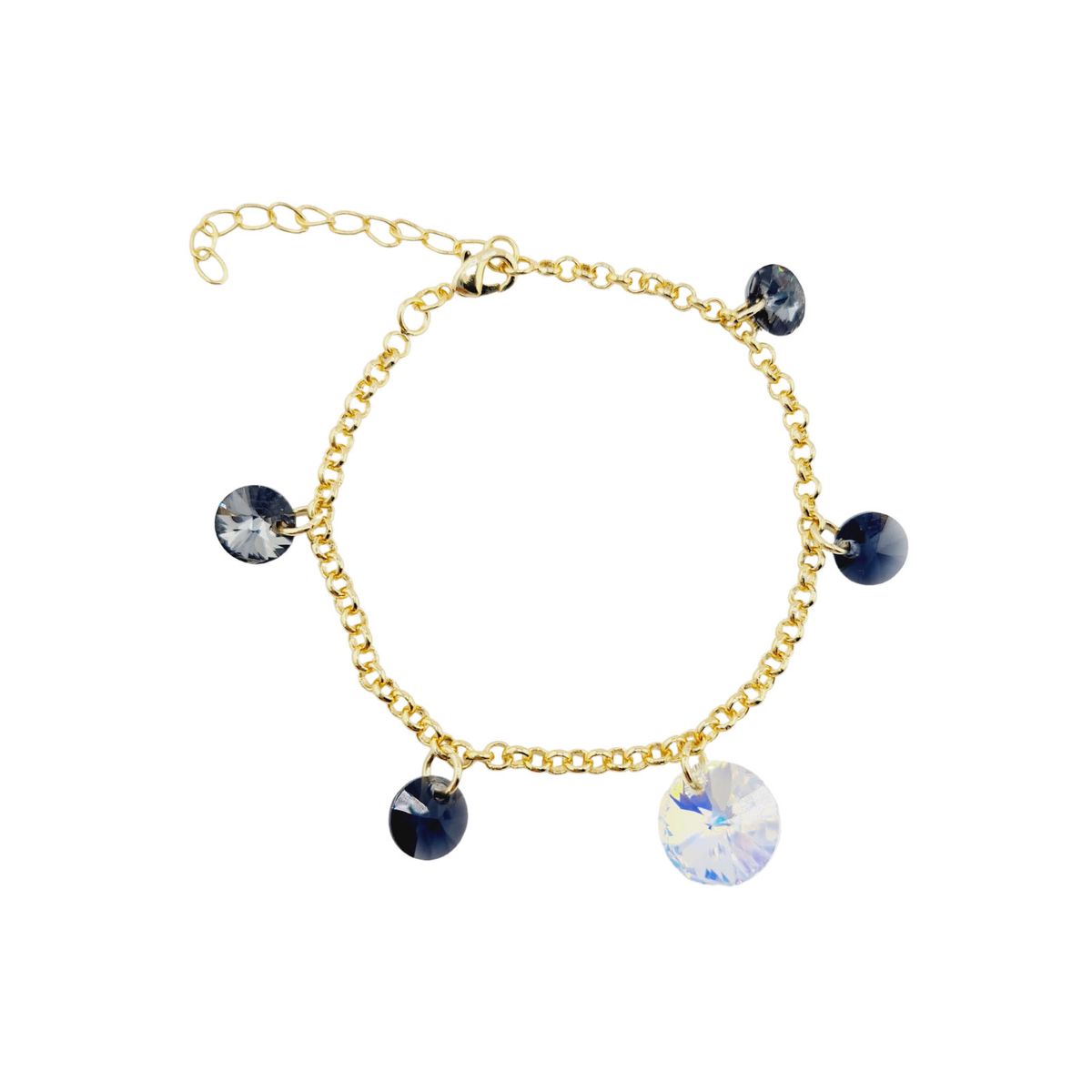 JOYAS MONTERO - Pulsera Nepal Gold 24k creado con cristales de Swarovski® Silver Night