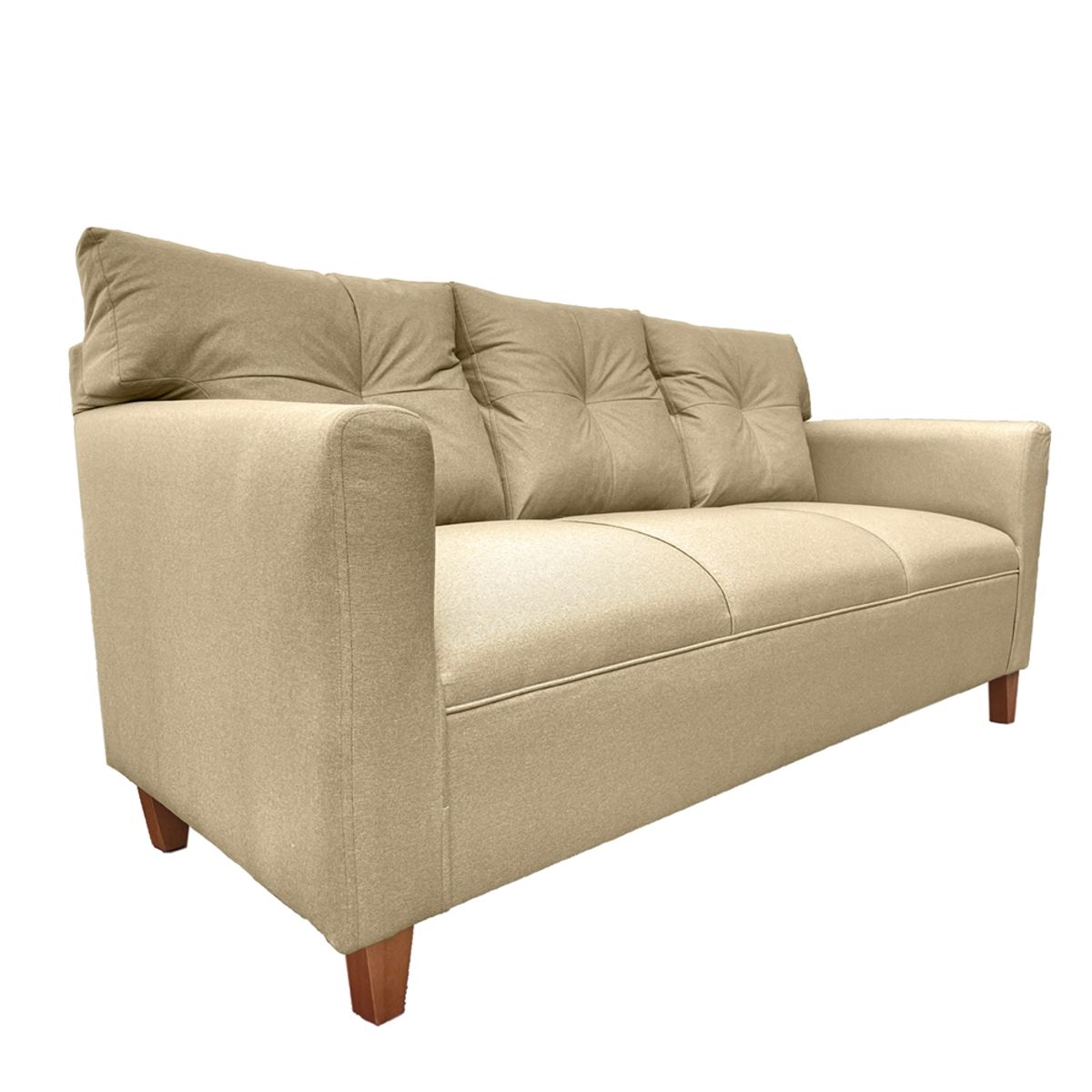 SOFAS HOME - SOFA MATEO CHENILLE BEIGE PATA MADERA 3C