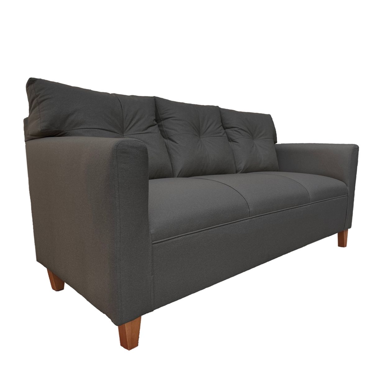 SOFAS HOME - SOFA MATEO CHENILLE GRAFITO PATA MADERA 3C