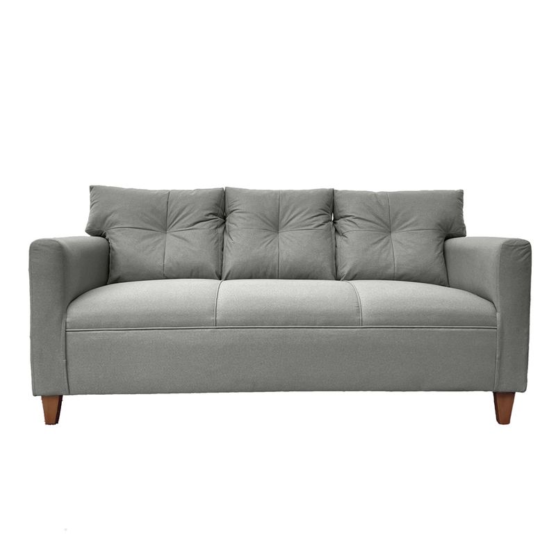 SOFAS HOME - SOFA MATEO CHENILLE GRIS PATA MADERA 3C