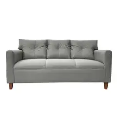 SOFAS HOME - SOFA MATEO CHENILLE GRIS PATA MADERA 3C
