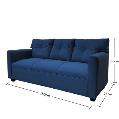 Imagen 2 del producto SOFA MATEO CHENILLE AZUL PATA PLASTICA 3C