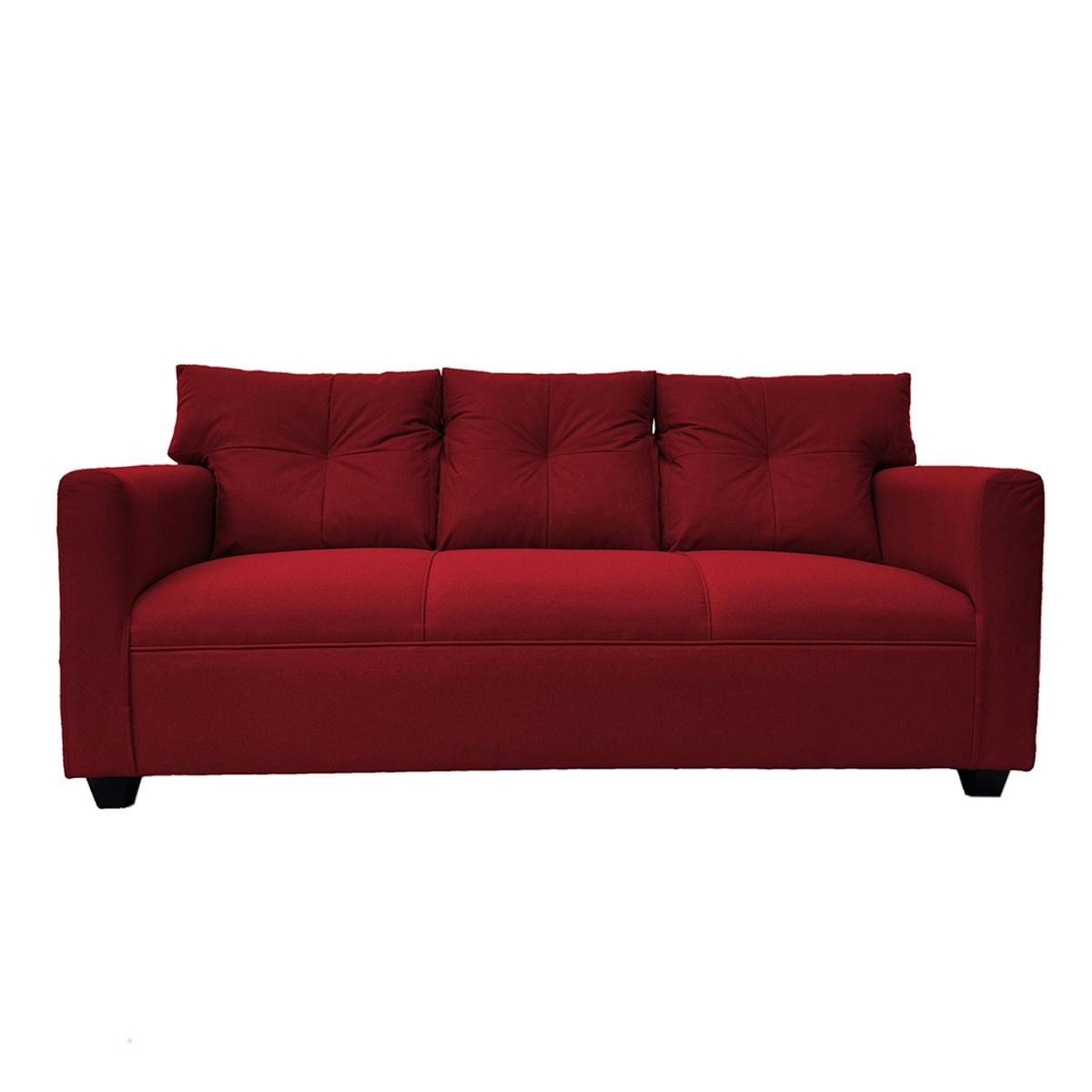 SOFAS HOME - SOFA MATEO CHENILLE ROJO PATA PLASTICA 3C