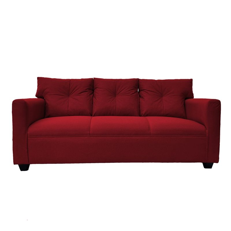 SOFAS HOME - SOFA MATEO CHENILLE ROJO PATA PLASTICA 3C