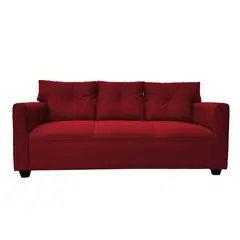 SOFAS HOME - SOFA MATEO CHENILLE ROJO PATA PLASTICA 3C